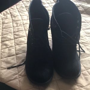 Target Merona Black Suede Wedge Booties